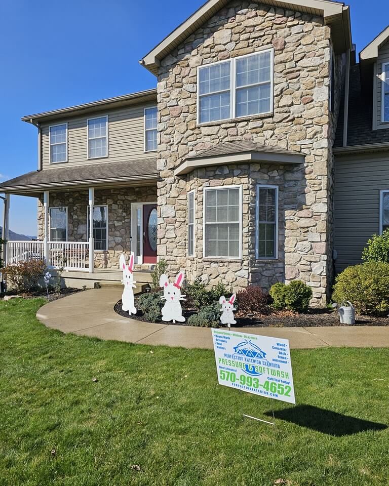 Residential house washing in Bloomsburg PA by Perfection Exterior Cleaning